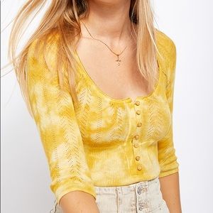 Free People Rory Tie Dye Henley NWT